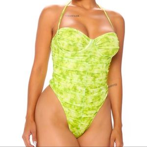 Glowing Tonight Tie Dye Bodysuit - Lime